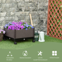 Hochbeet Tami 2-teiliger Pflanzkasten Blumenkasten 50x50x33cm