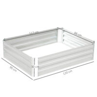 Hochbeet aus verzinktem Stahl Silber 120x90x30cm
