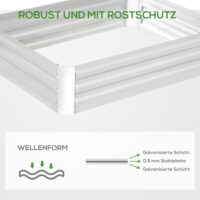 Hochbeet aus verzinktem Stahl Silber 120x90x30cm