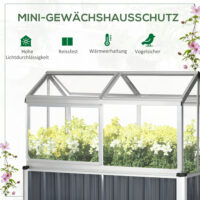 Hochbeet mit Frühbeet Aufsatz Mini-Gewächshaus 114x60x129cm