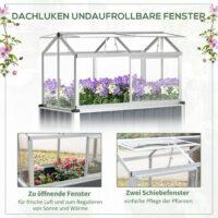 Hochbeet mit Frühbeet Aufsatz Mini-Gewächshaus 114x60x129cm