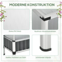 Hochbeet mit Frühbeet Aufsatz Mini-Gewächshaus 80x50x74