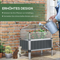 Hochbeet mit Frühbeet Aufsatz Mini-Gewächshaus 80x50x74