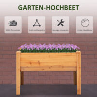 Hochbeet mit Vliesstofftuch Holz 124x60x81cm