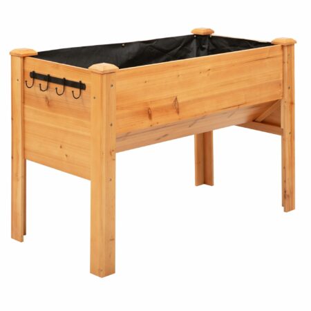 Hochbeet mit Vliesstofftuch Holz 124x60x81cm