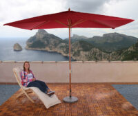 Holz Sonnenschirm Florida 3m ~ bordeaux