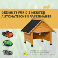 Holzgarage für Rasenmäher Roboter Mähroboter 75x76x70cm