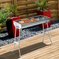 Holzkohlegrill Edelstahl Terrassen-Grill 73cm