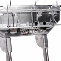 Holzkohlegrill Edelstahl mit Grillplatte und Ablagen 104cm