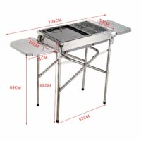 Holzkohlegrill Edelstahl mit Grillplatte und Ablagen