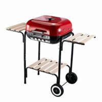 Holzkohlegrill Grillwagen Terrassen BBQ mit Ablageflächen