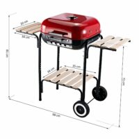 Holzkohlegrill Grillwagen Terrassen BBQ mit Ablageflächen