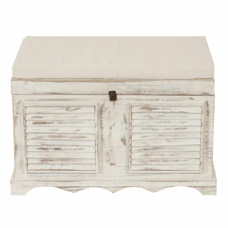 Holztruhe Aufbewahrungstruhe Shabby 50x76x45cm weiss
