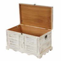 Holztruhe Aufbewahrungstruhe Shabby 50x76x45cm weiss