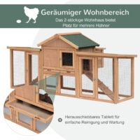 Hühnerstall mit Freilaufgehege und Nistkasten 204x85x93cm