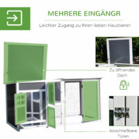 Hühnerstall mit Nistkasten und Auslauf 160x75x80cm