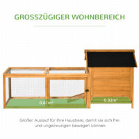 Hühnerstall mit Nistkasten und Auslauf 180x92x78cm