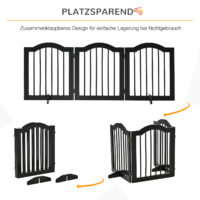 Hunde Absperrgitter Schutzgitter 3-teilig 154.5x29.5x61cm