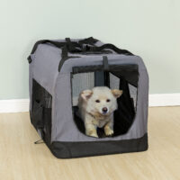 Hundetransportbox Grau Faltbar Hundebox Trage Tasche