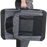 Hundetransportbox Grau Faltbar Hundebox Trage Tasche