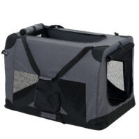 Hundetransportbox Grau Faltbar Hundebox Trage Tasche