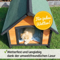 Hundehütte Balu L Wetterfest mit Dachluke