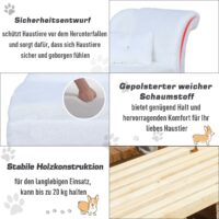 Hundesofa Lang-Plüsch Hundebett Chaiselongue weiss