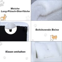 Hundesofa Lang-Plüsch Hundebett Chaiselongue weiss