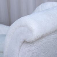 Hundesofa Lang-Plüsch Hundebett Chaiselongue weiss