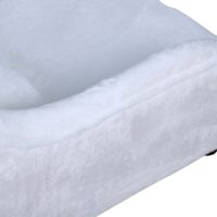 Hundesofa Lang-Plüsch Hundebett Chaiselongue weiss