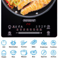 Induktionskochplatte Herdplatte 2000 Watt mit 8 Programmen
