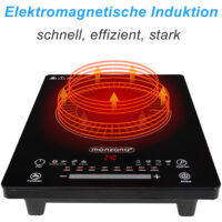 Induktionskochplatte Herdplatte 2000 Watt mit 8 Programmen