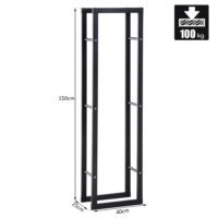 Kaminholzregal 150x40x25cm Brennholzregal Kaminholzständer