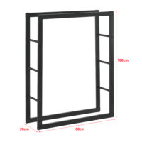 Kaminholzregal Täby Stahl 80x25x100cm Schwarz