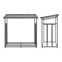 Brennholzunterstand Yakutat Metall Schwarz 145x143x70cm