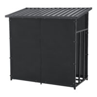 Brennholzunterstand Yakutat Metall Schwarz 145x143x70cm