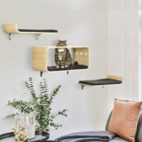 Katzen Kletterwand 3er-Set Katzentreppen Katzenbett