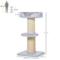 Katzenbaum Spielbaum Kratzstamm mit Plattform 45x45x91cm
