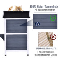 Katzenhaus Katzenvilla Outdoor Katzenhütte 2-Etagen