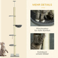 Katzenkratzbaum Deckenhoch 230-250cm mit Hängematte