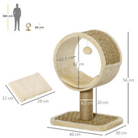 Katzenkratzbaum mit Spielzeug 40x30x56cm