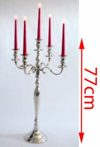 Kerzenleuchter Kerzenständer 5-armig aus Metall vernickelt ~ 77 cm