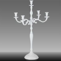 Kerzenständer 5-armig 78cm Aluminium weiss