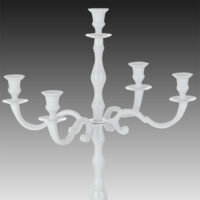 Kerzenständer 5-armig 78cm Aluminium weiss