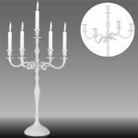 Kerzenständer 5-armig 78cm Aluminium weiss