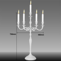 Kerzenständer 5-armig 78cm Aluminium weiss