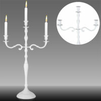 Kerzenständer 5-armig 78cm Aluminium weiss