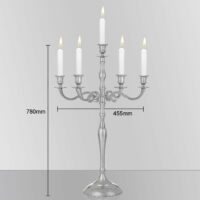 Kerzenständer 5-armig Alu vernickelt 78cm