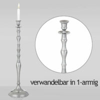Kerzenständer 5-armig Alu vernickelt 78cm