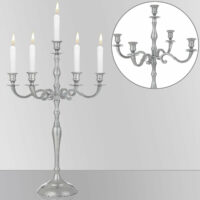 Kerzenständer 5-armig Alu vernickelt 78cm